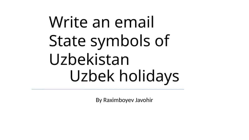 State Symbols of Uzbekistan