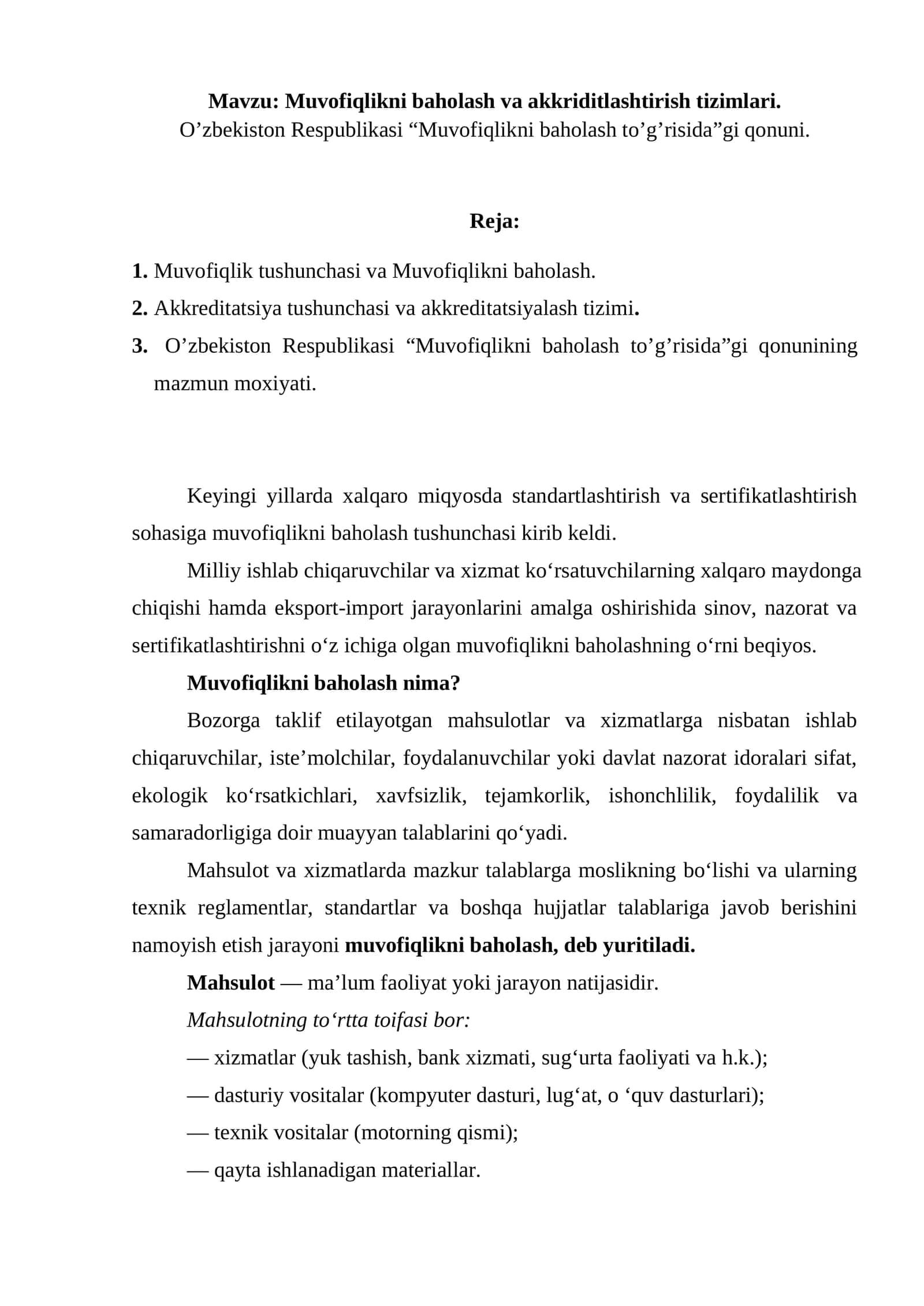 Muvofiqlikni baholash va akkriditlashtirish tizimlari