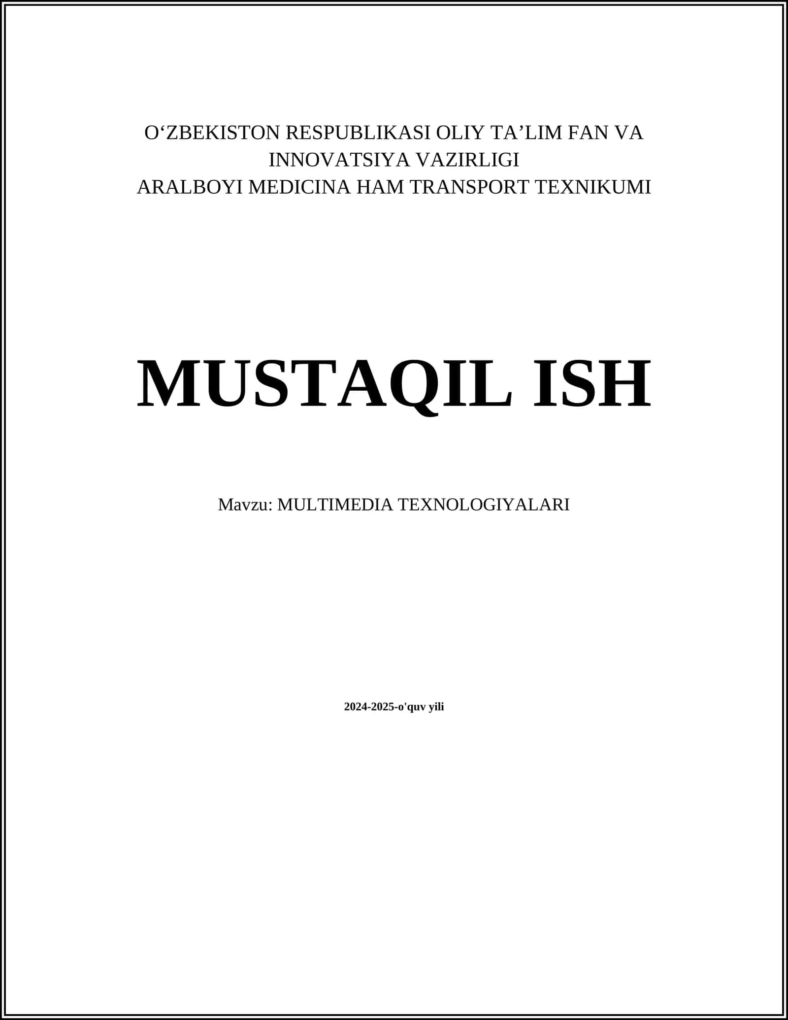 Multimedia texnologiyalari