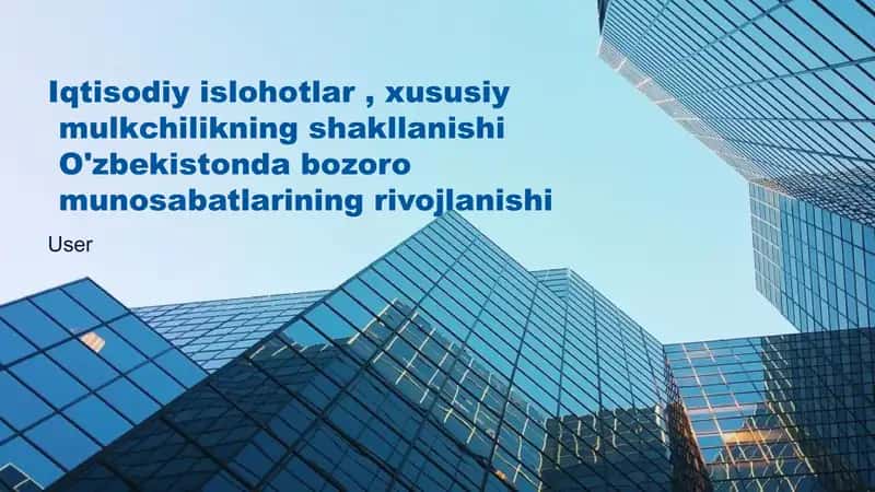 Bozor iqtisodiga o'tishning asosiy tamiyillari