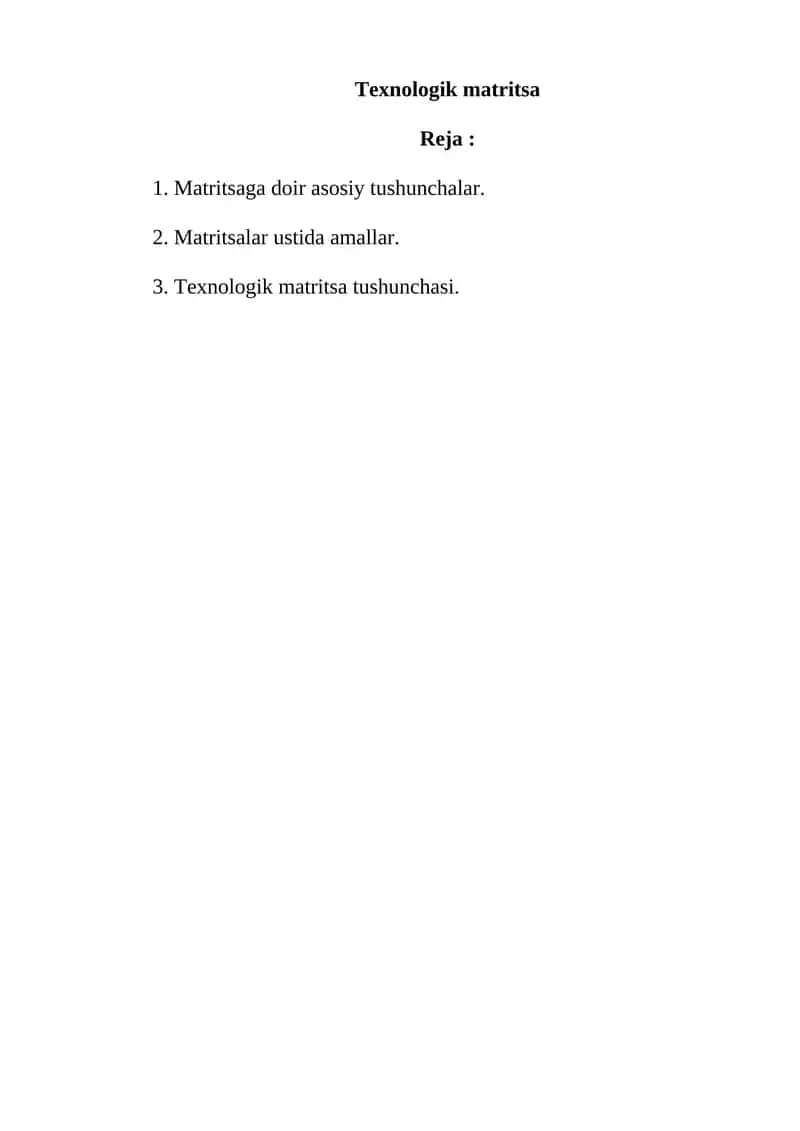 Texnologik matritsa