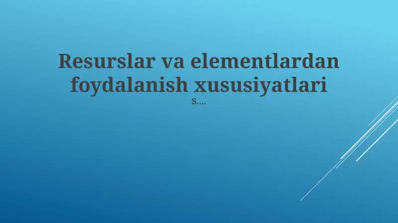 Elementlarni ishlatish naqshlari