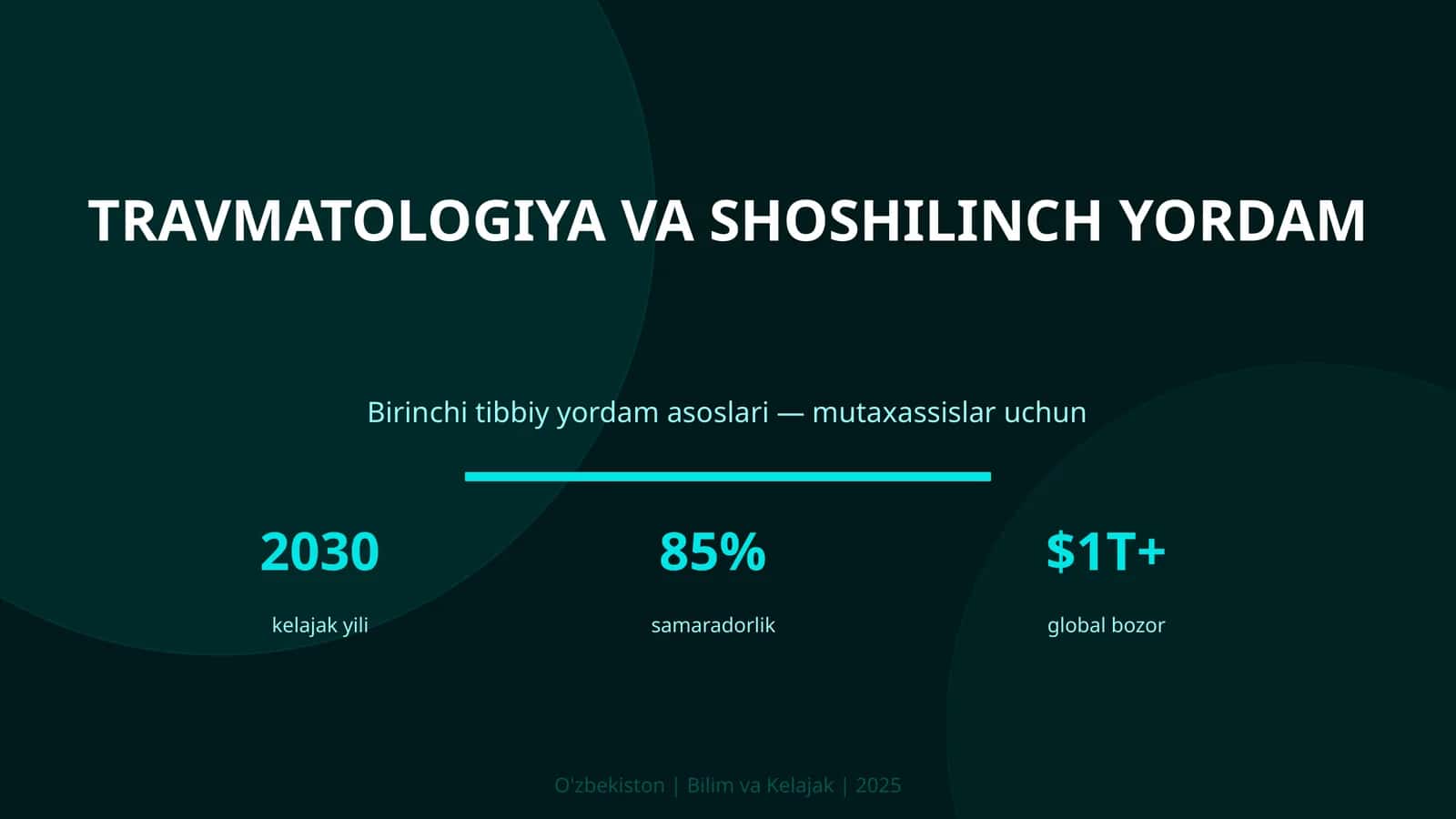 Travmatologiya va shoshilinch yordam