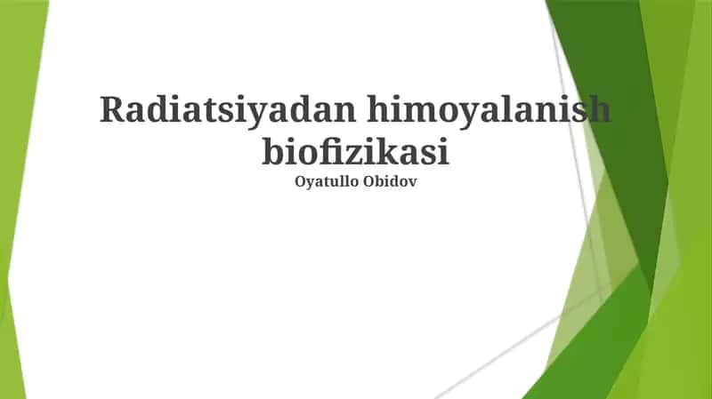 Radiatsiyadan himoyalanish biofizikasi