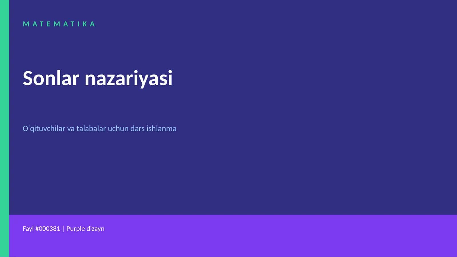 Sonlar nazariyasi