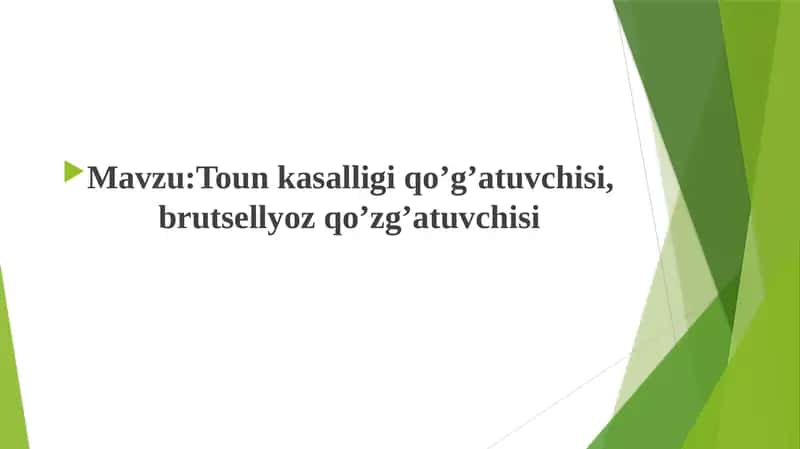 Toun kasalligi qo’g’atuvchisi ,brutsellyoz qo’zg’atuvchisi