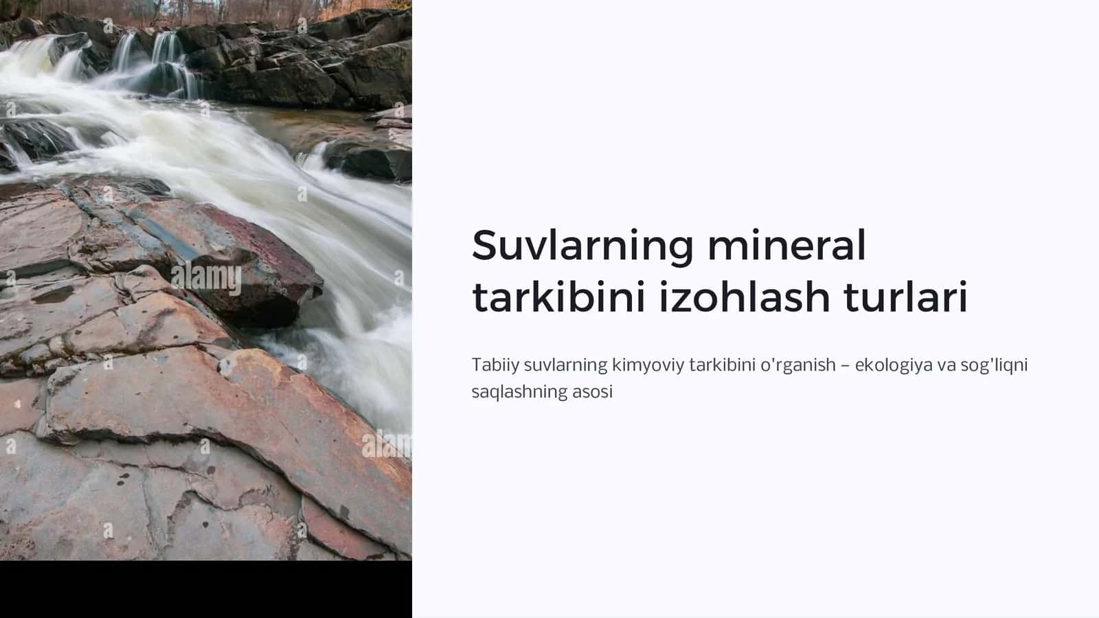 Suvlarning mineral tarkibini izohlash turlari