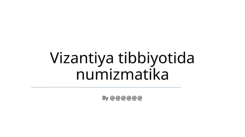 Vizantiya tibbiyotida numizmatika