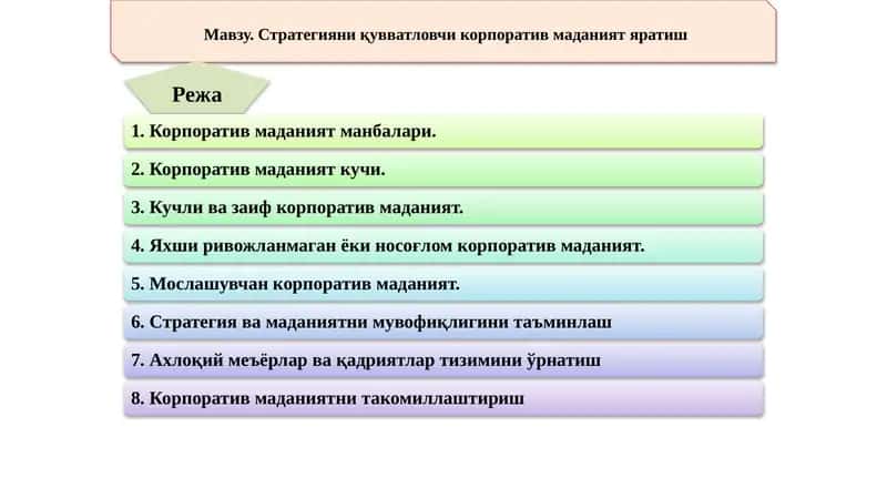 Корпоратив маданият яратиш стратегияси