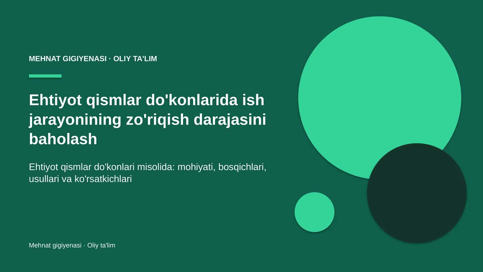 ehtiyot qismlar do'konlarida ish jarayonining zo'riqish darajasini baholash 1026