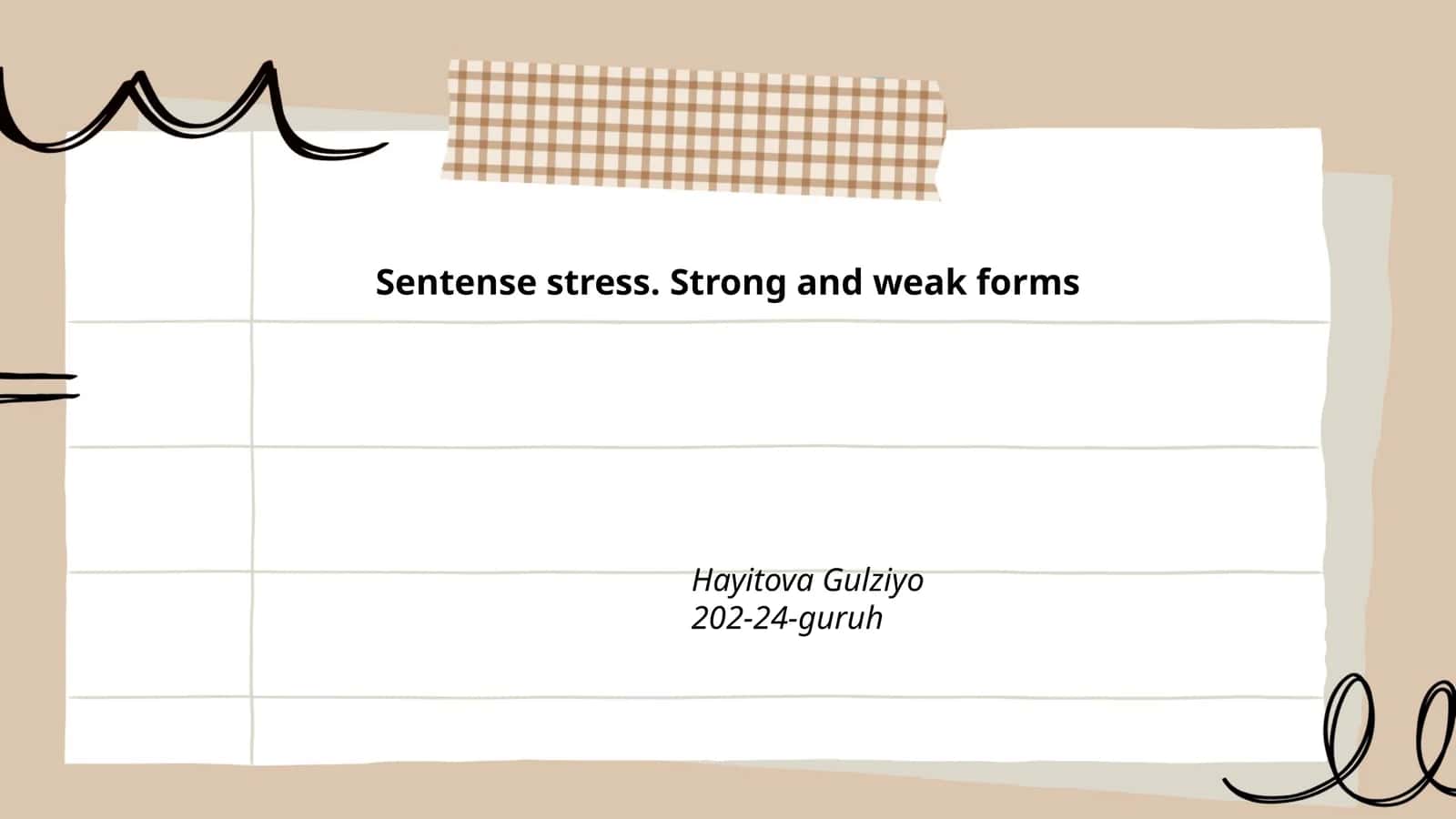 Sentence stress. Strong and weak forms