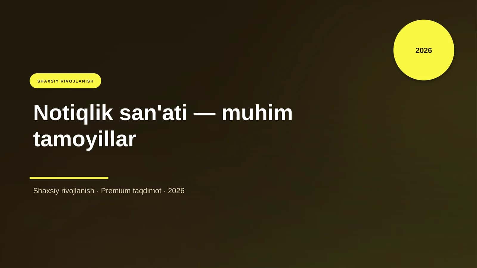 Notiqlik san'ati — muhim tamoyillar