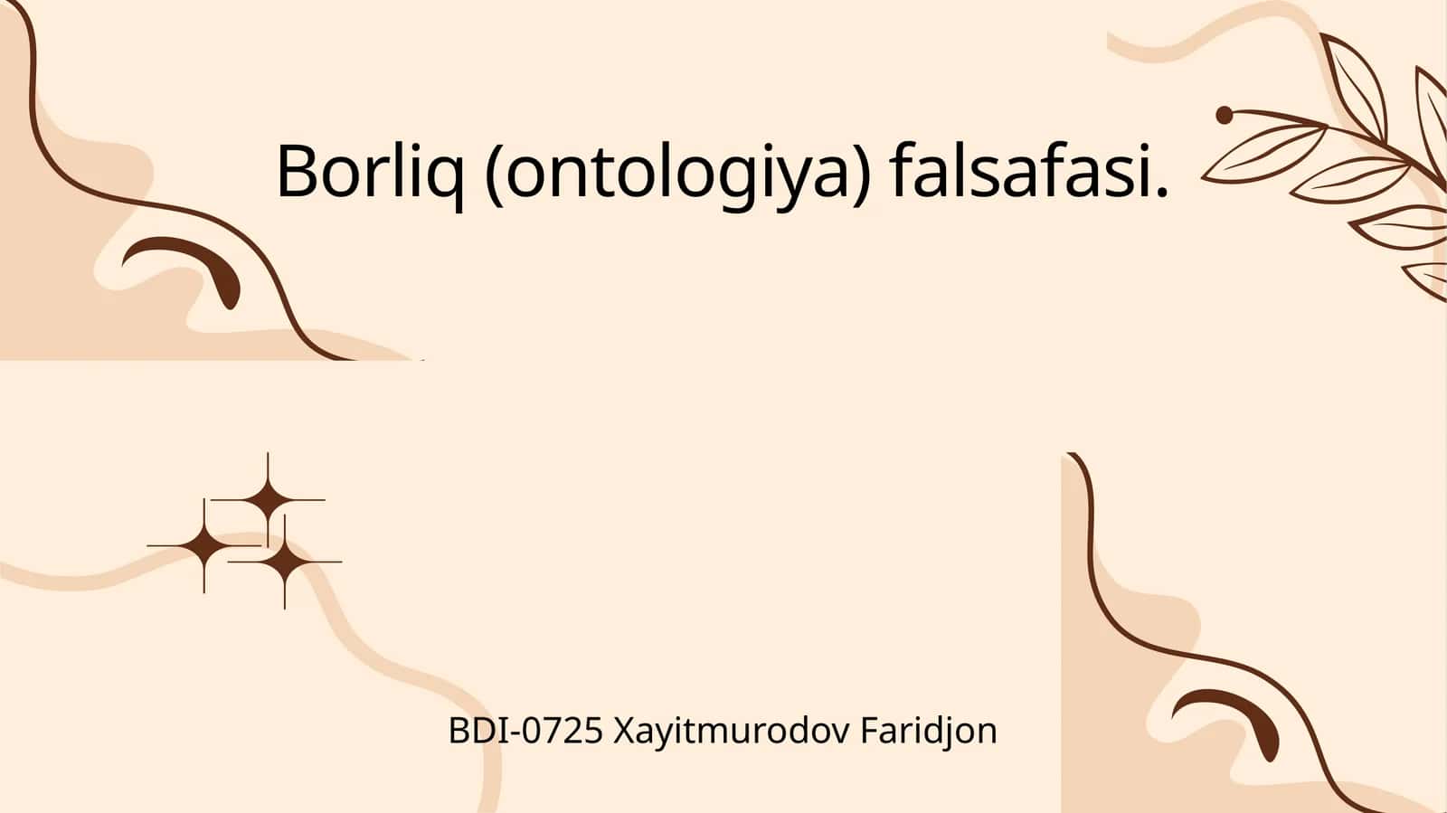 Borliq (ontologiya) falsafasi