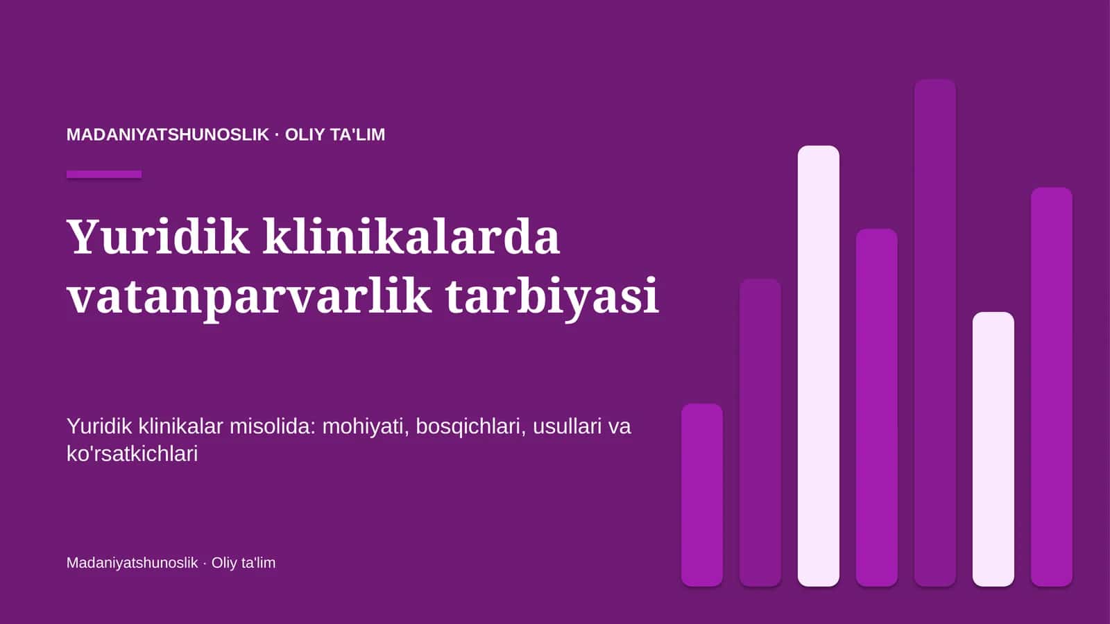 Yuridik klinikalarda vatanparvarlik tarbiyasi