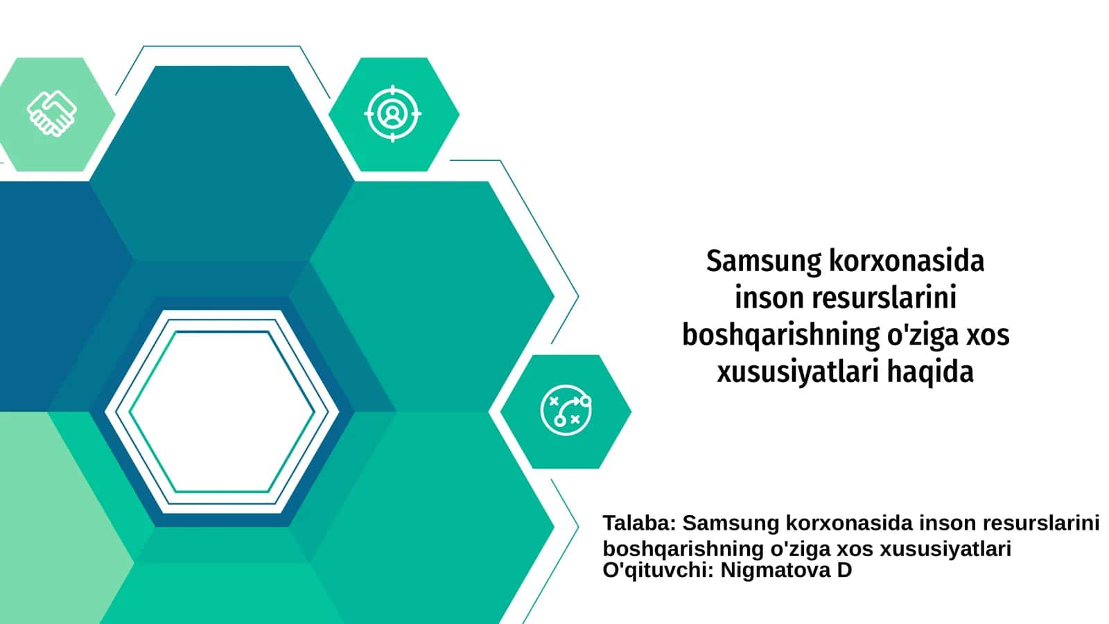 Samsung korxonasida inson resurslarini boshqarishning o'ziga xos xususiyatlari