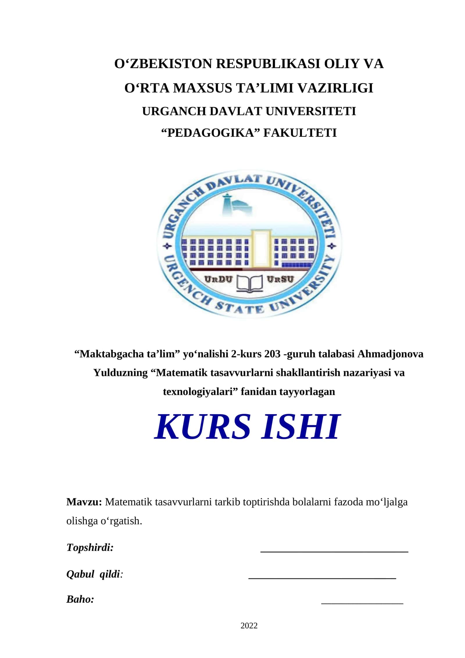 Matematik tasavvurlarni shakllantirish nazariyasi