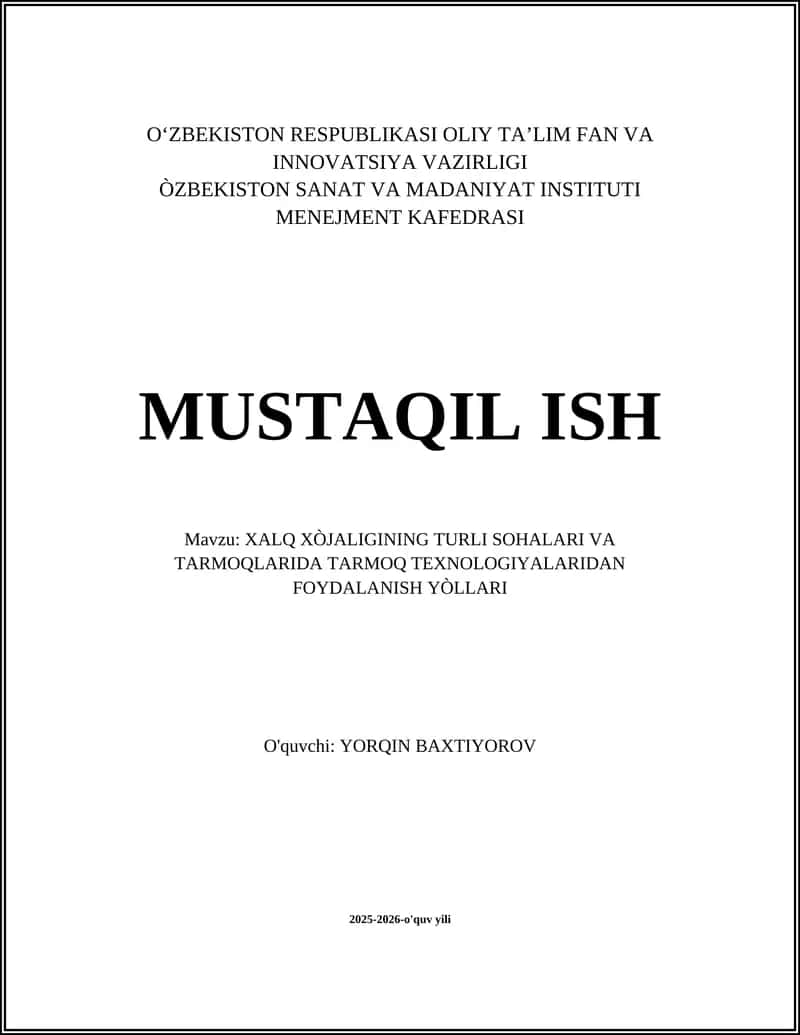 Qishloq xo‘jaligida IoT va tarmoq texnologiyalaridan foydalanish yo‘llari