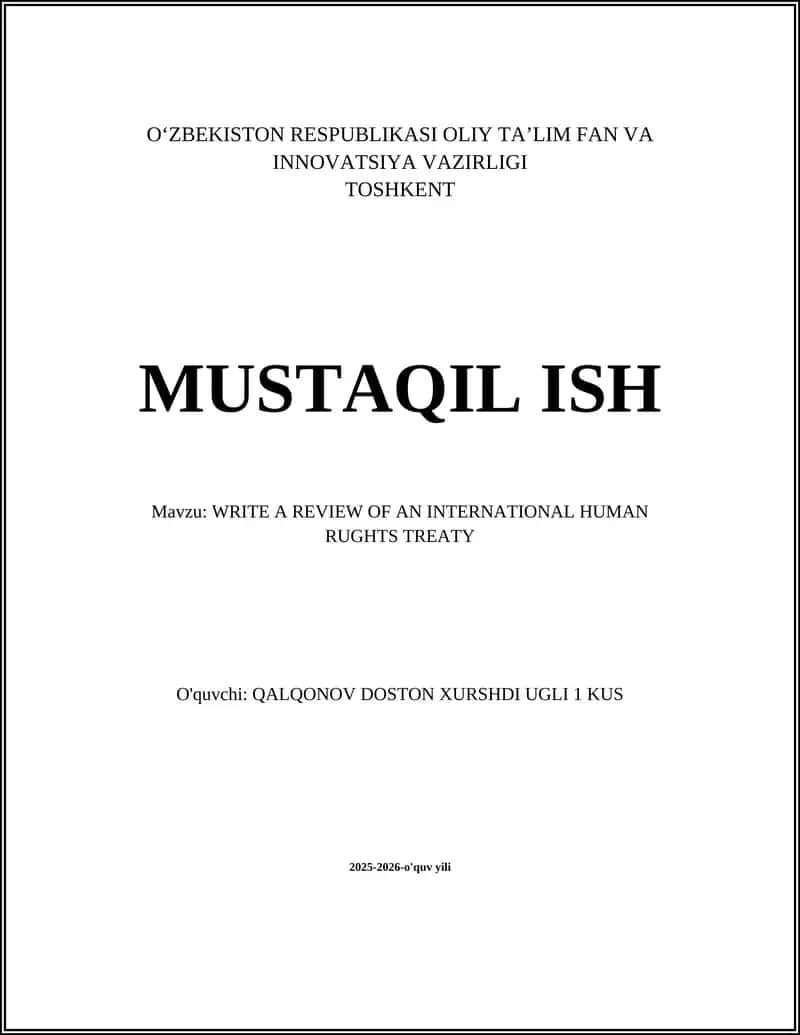 Xalqaro inson huquqlari shartnomasi