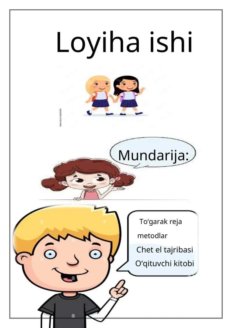 Ona tili oʻqitish metodikasi boʻyicha Loiyha ishi