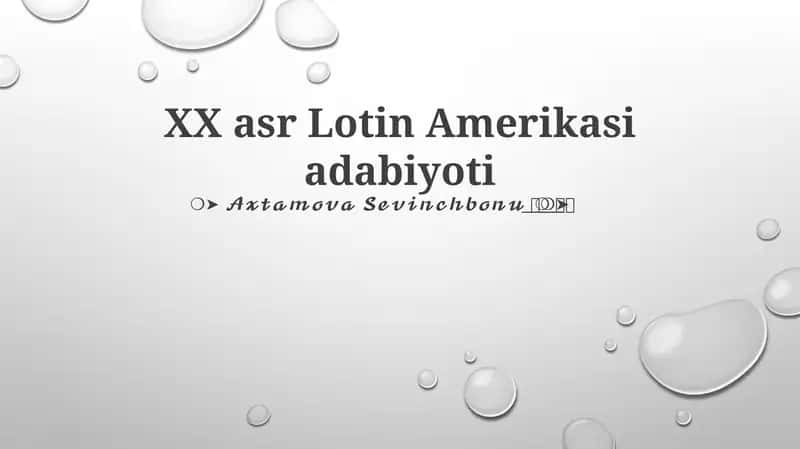 XX asr Lotin Amerikasi adabiyoti