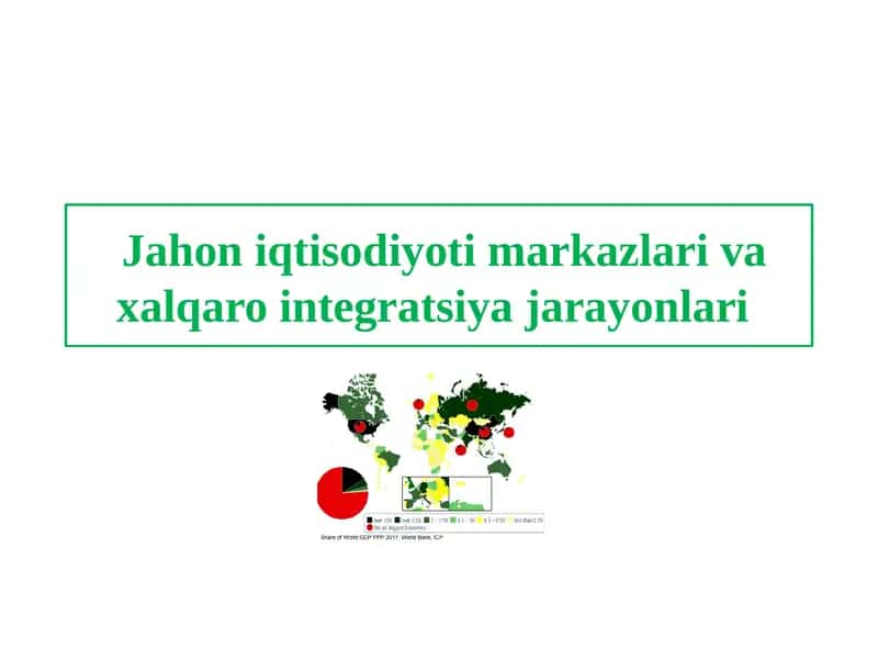 Jahon iqtisodiyotiy markazlari va xalqaro integratsiya jarayonlari