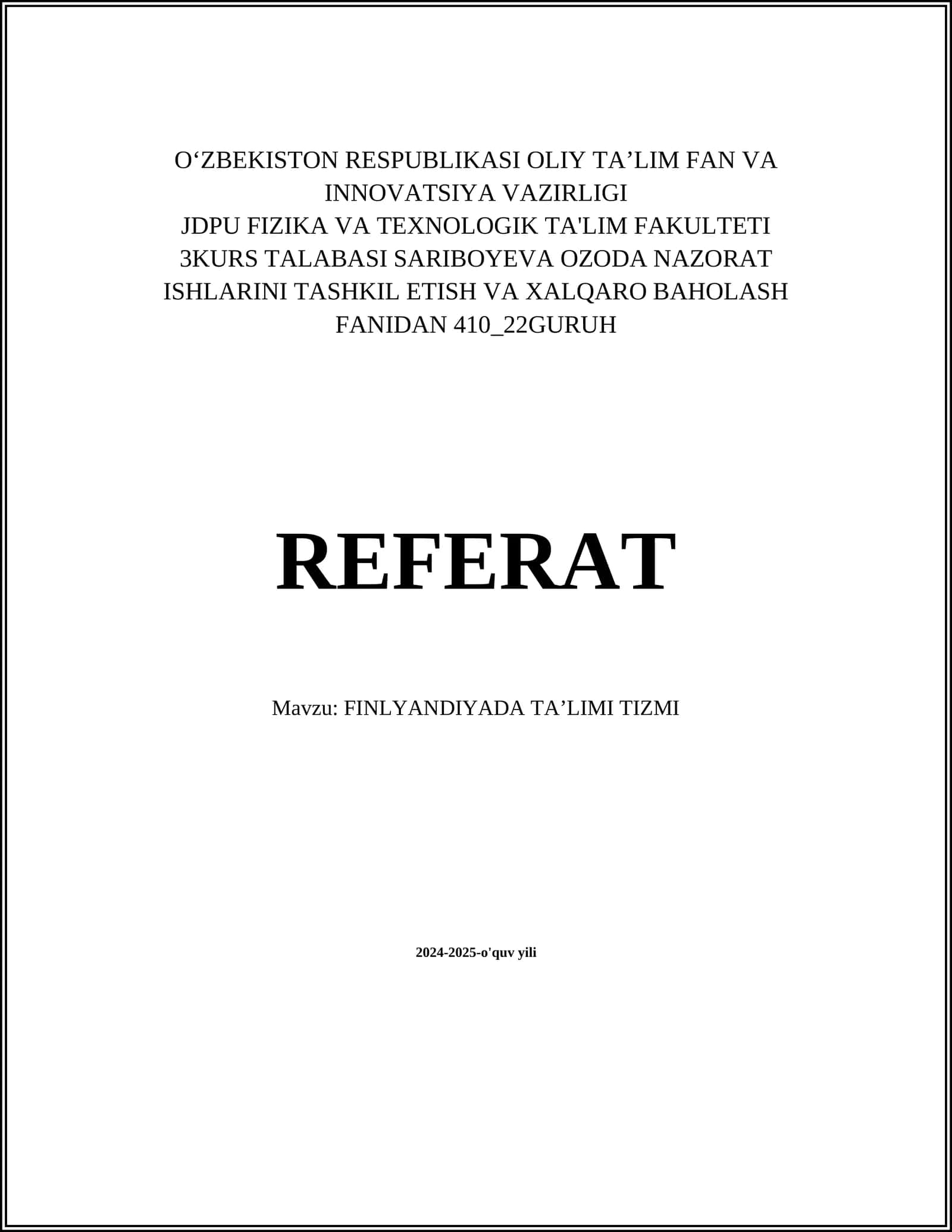 FINLYANDIYADA TA'LIMI TIZMI
