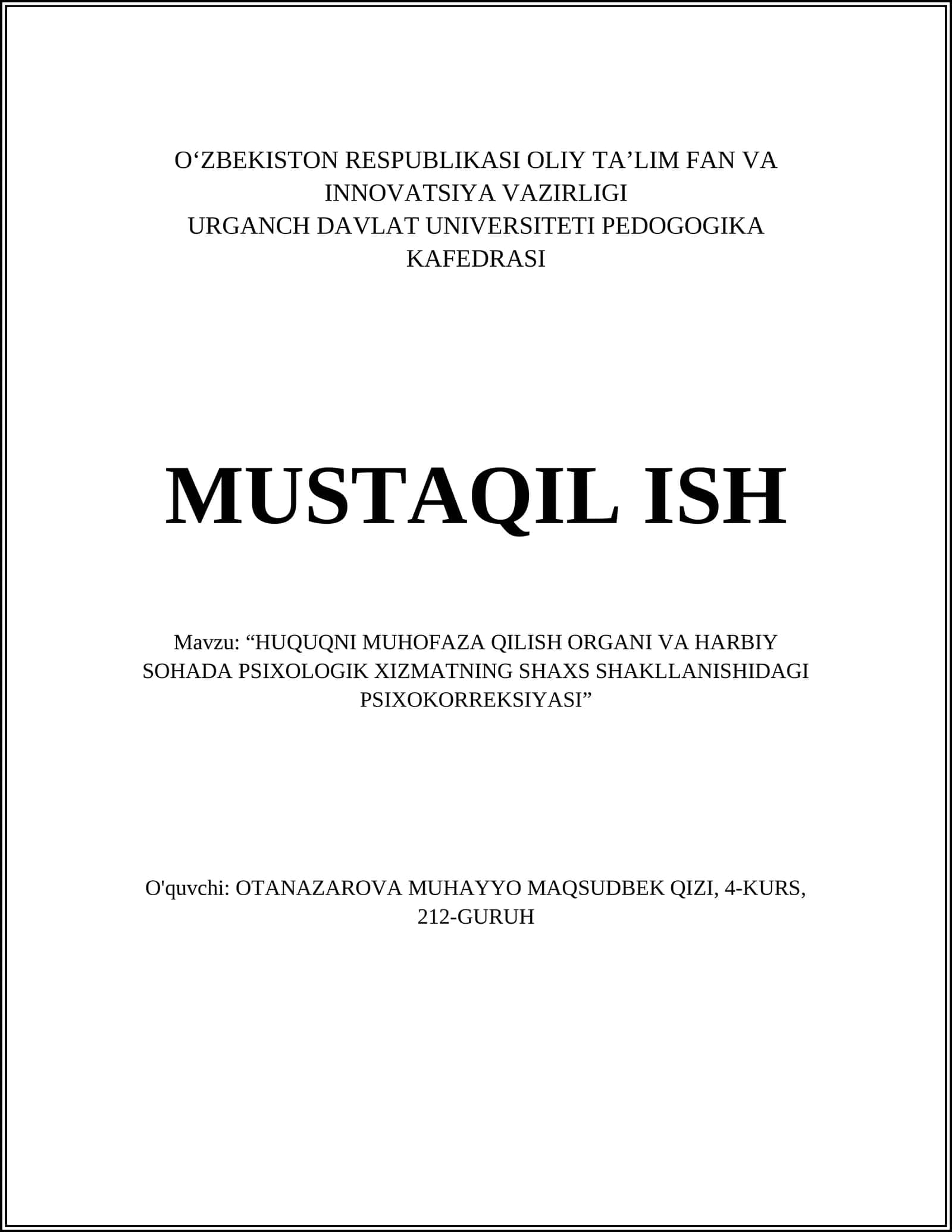 Huquqni muhofaza qilish organlarida psixologik treninglar