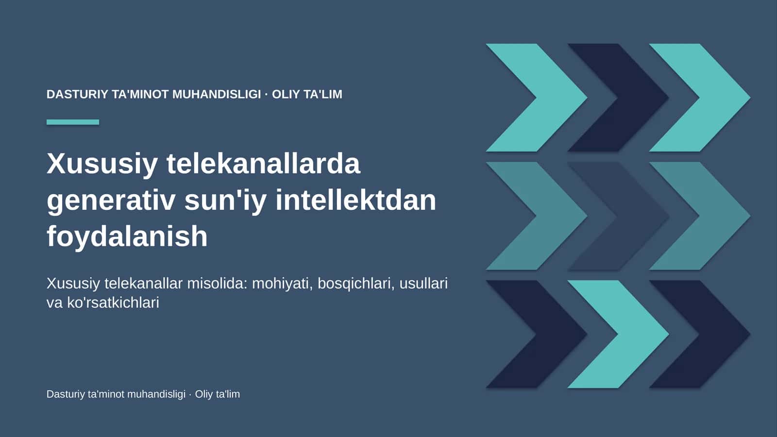 Xususiy telekanallarda generativ sun'iy intellektdan foydalanish