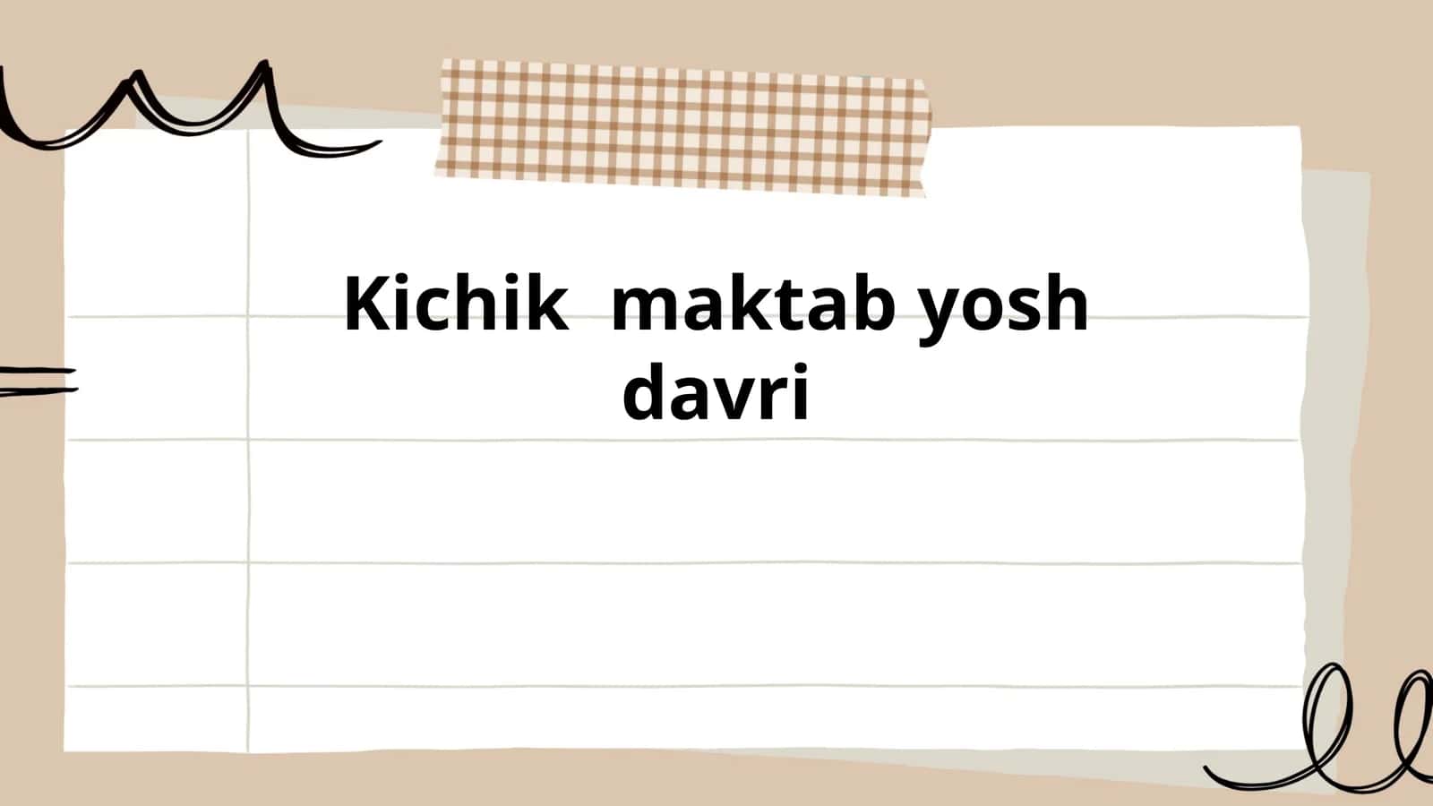 Kichik maktab yosh davri
