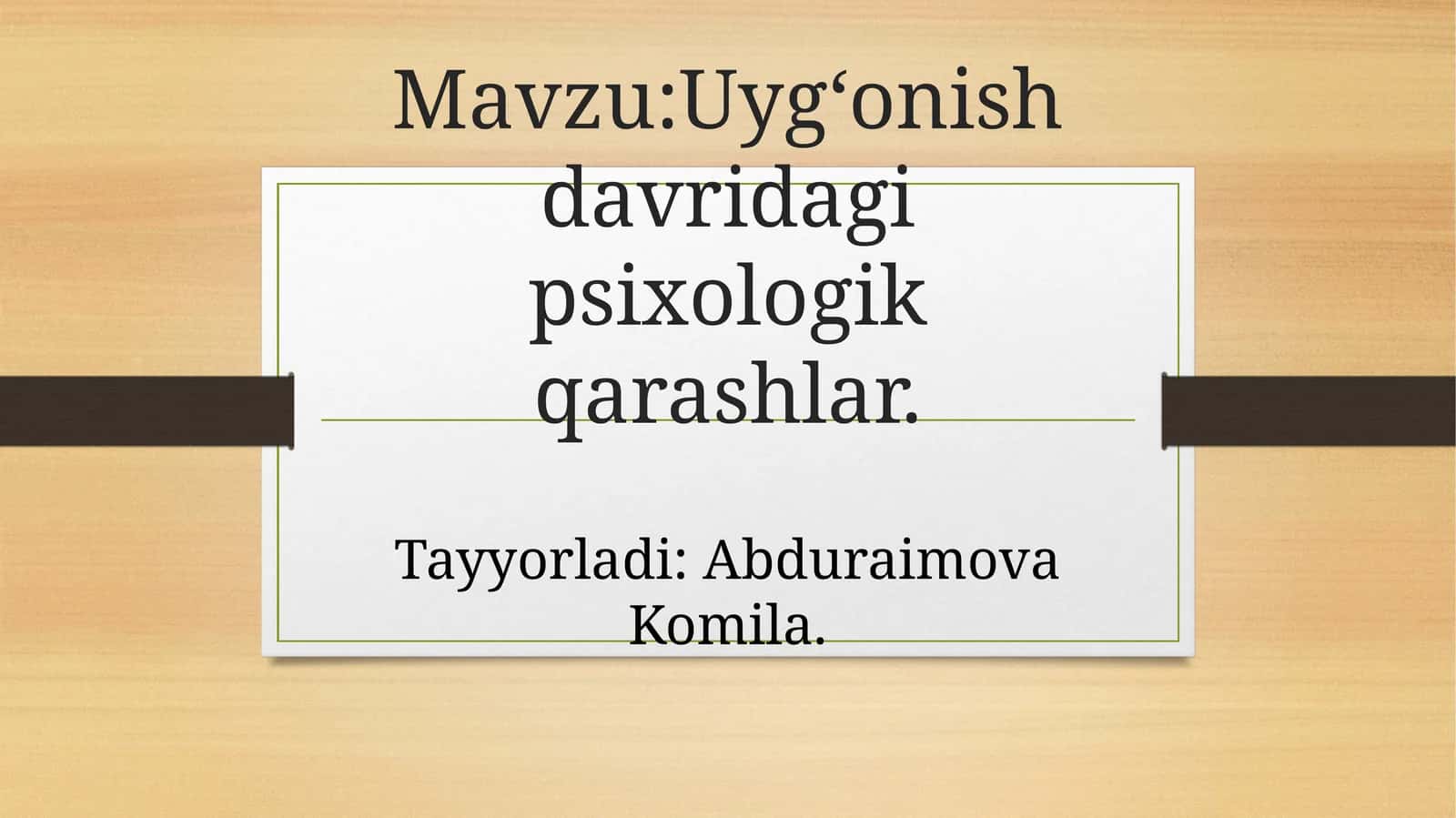 Uygʻonish davrida gipsixologik qarashlar
