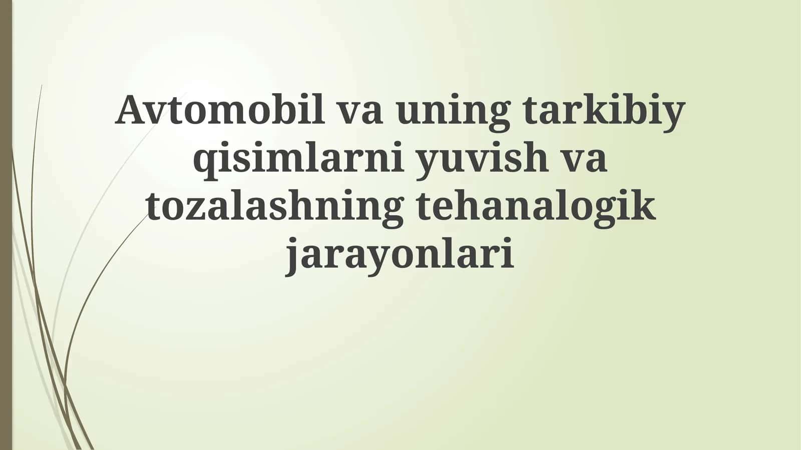 Eko-do'stona tozalash texnologiyalari