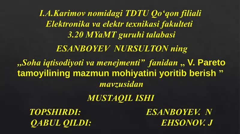 Vilfredo Paretoning iqtiboslari