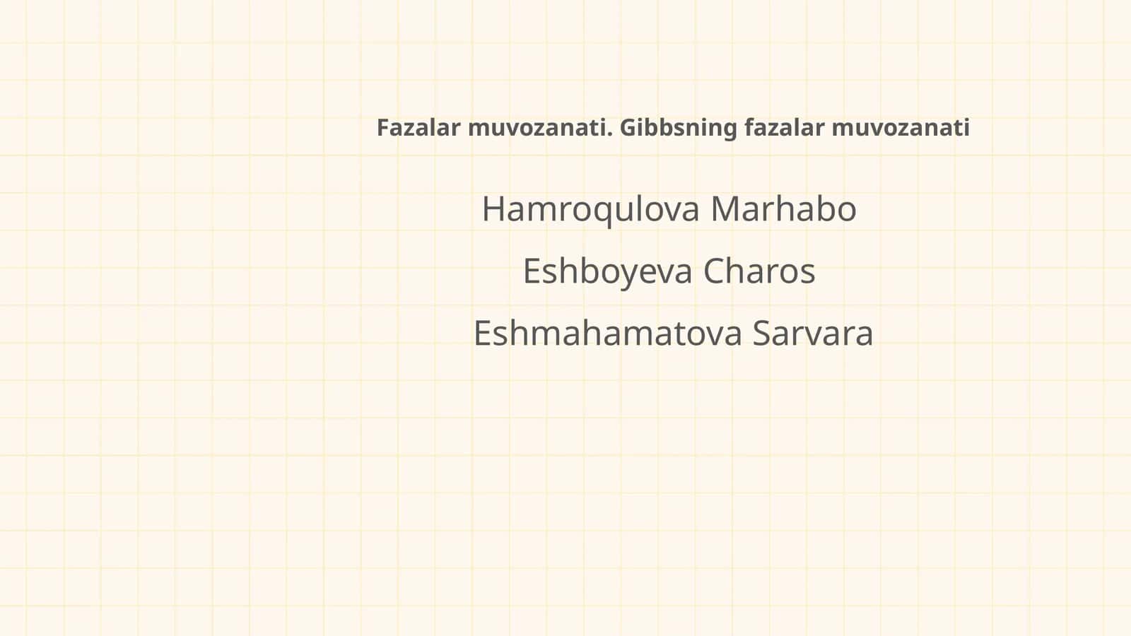 Fazalar muvozanati. Gibbsning fazalar muvozanati