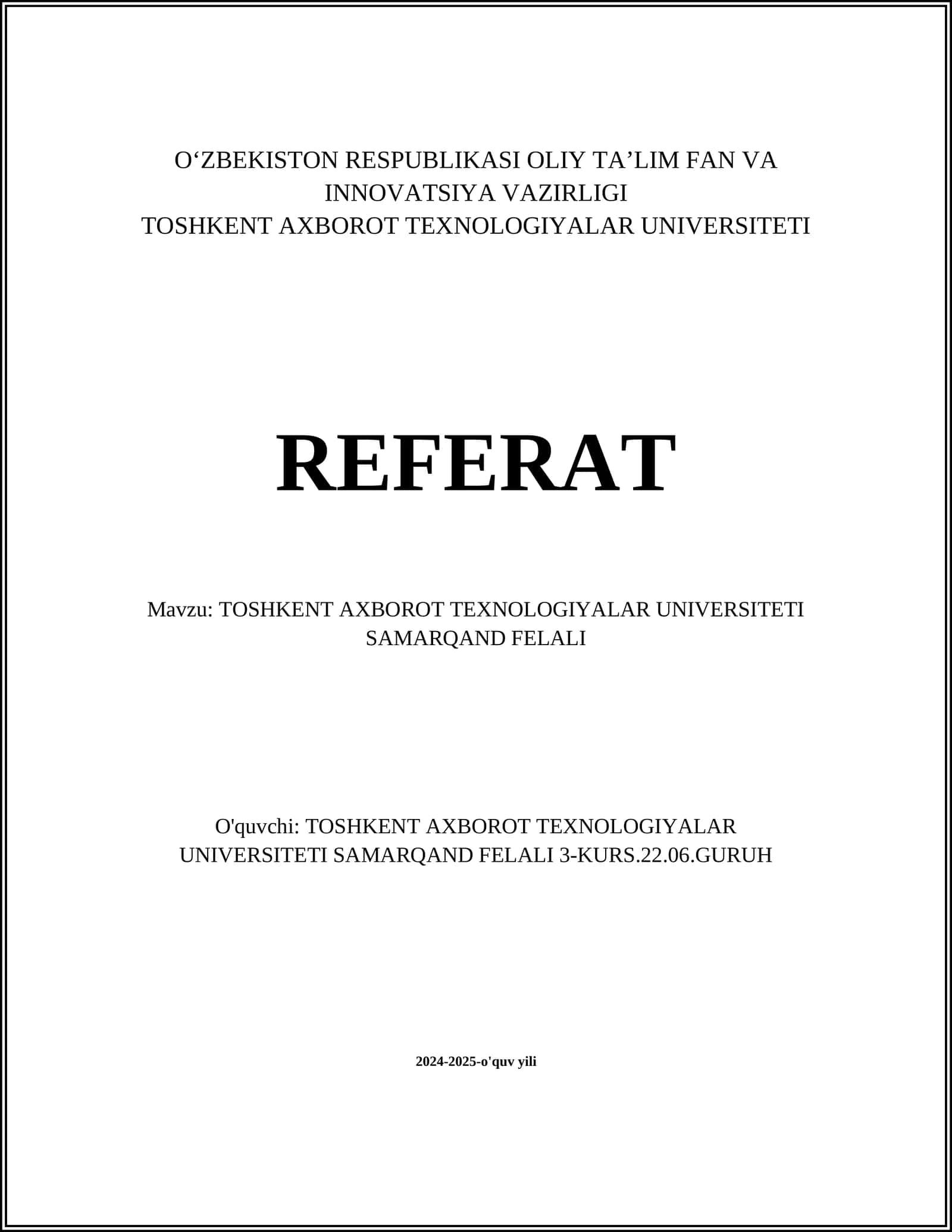 TATU Samarqand Filiali Tarixi
