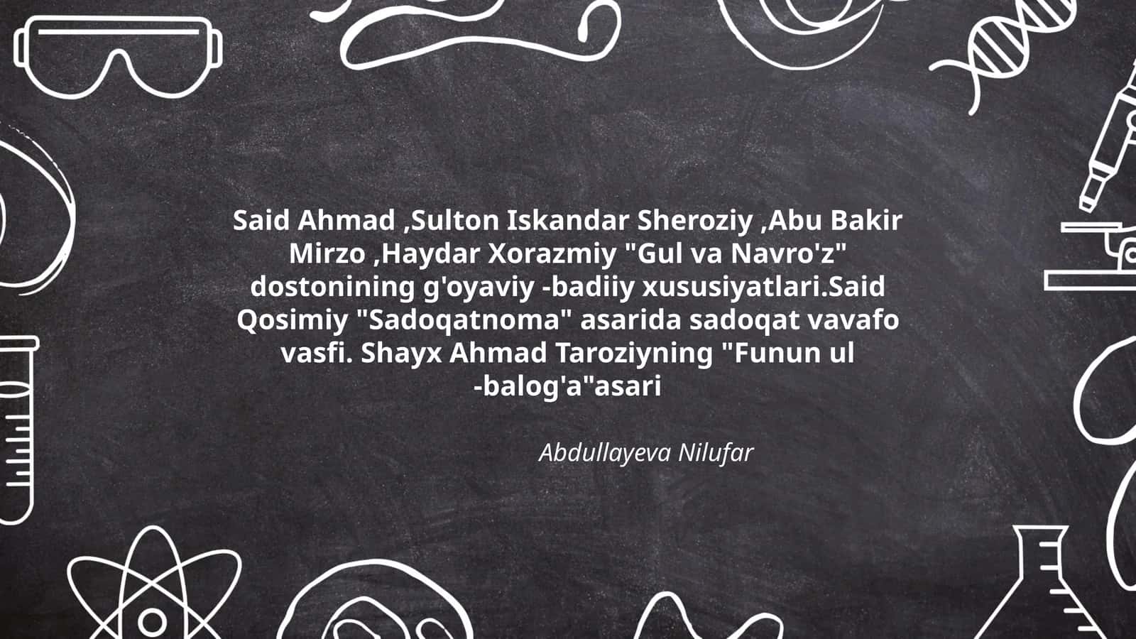 "Gul va Navro'z" dostonining g'oyaviy -badiiy xususiyatlari