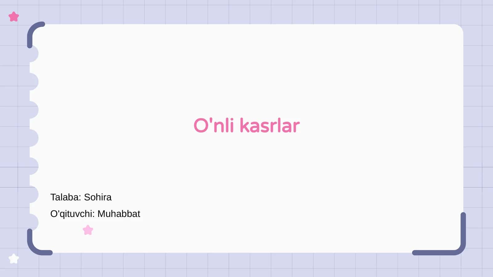 O'nli kasrlar
