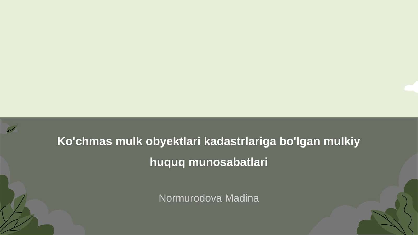 Ko'chmas mulk obyektlari kadastrlariga