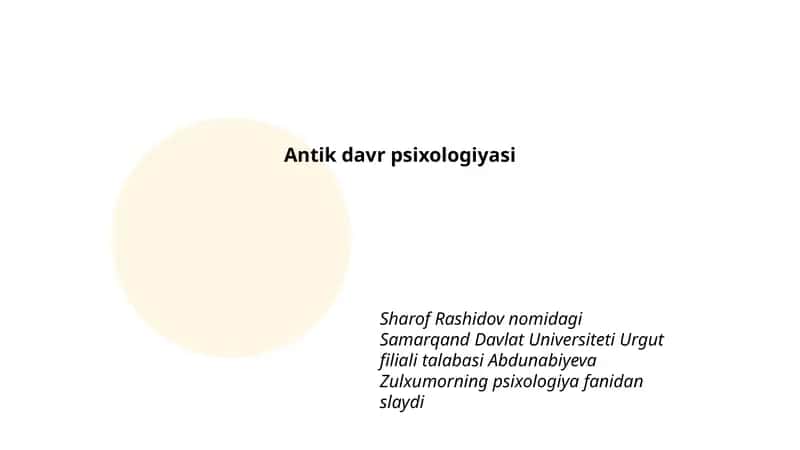 Antik davr psixologiyasi