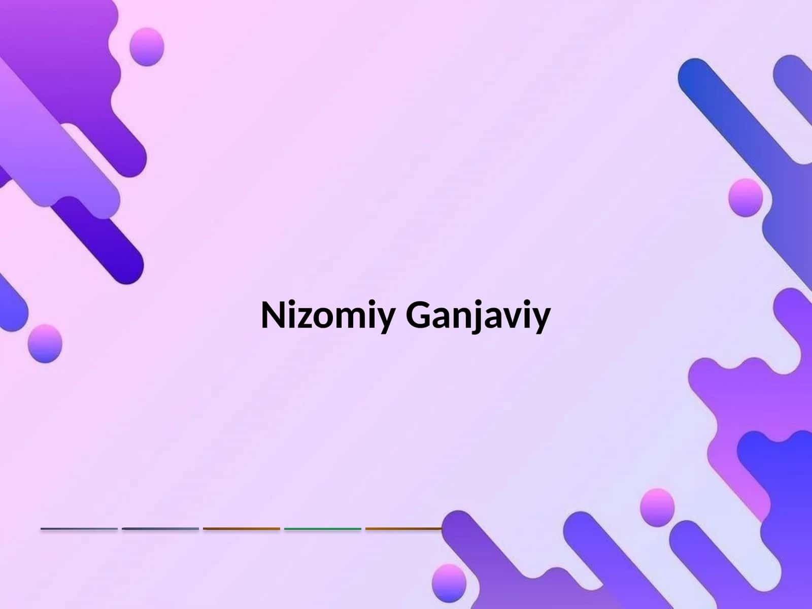 Nizomiy Ganjaviy Hayoti