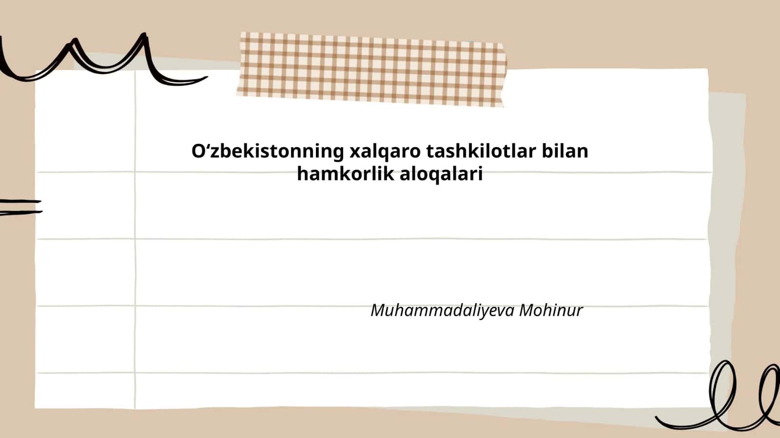 O‘zbekistonning xalqaro tashkilotlar bilan hamkorlik aloqalari