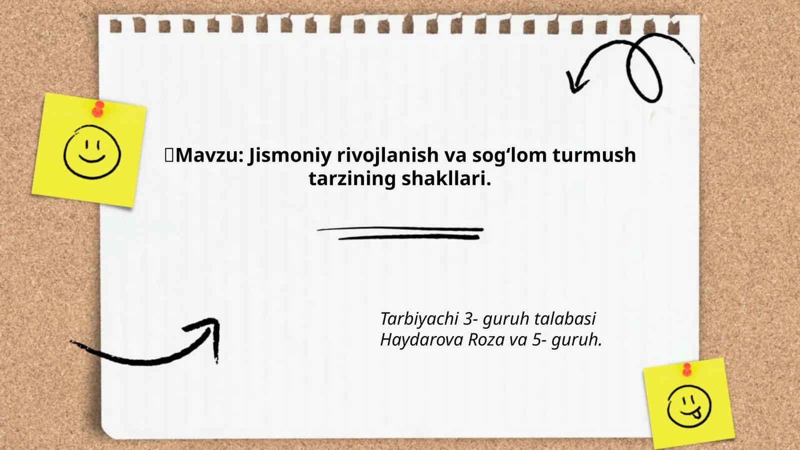 Jismoniy rivojlanish va sogʻlom turmush tarzining shakllari