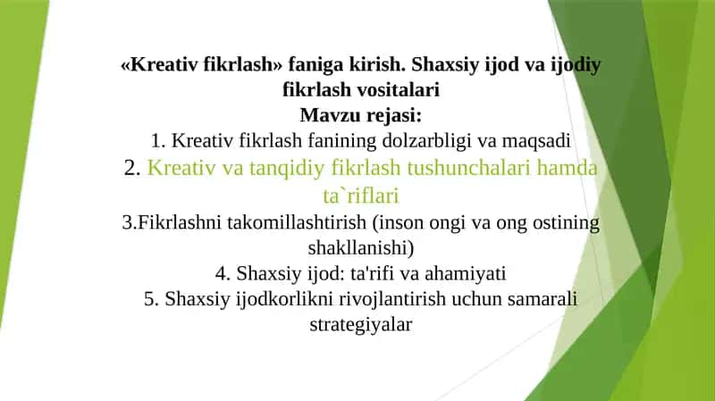 Kreativ fikrlash