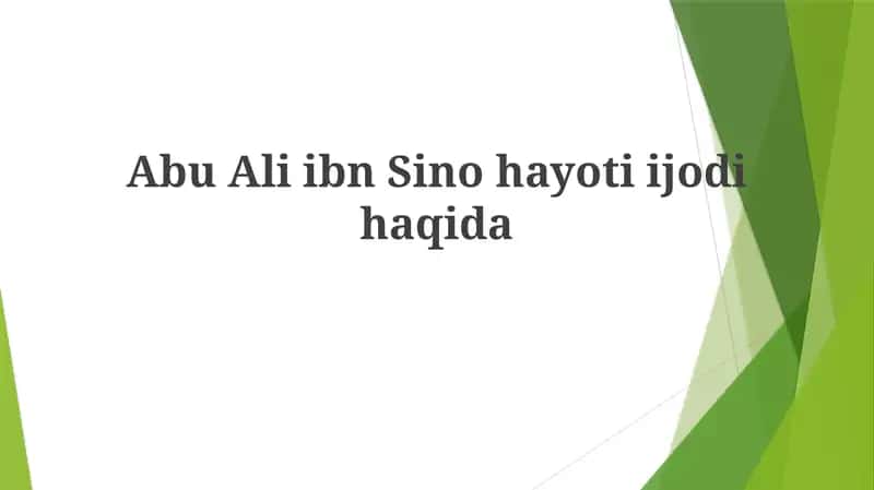 Abu Ali ibn Sino hayoti