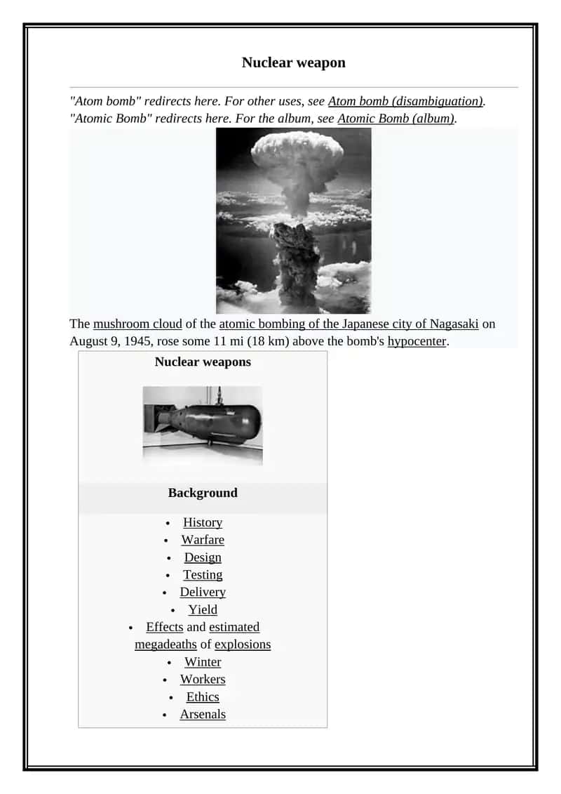 Nuclear weapons