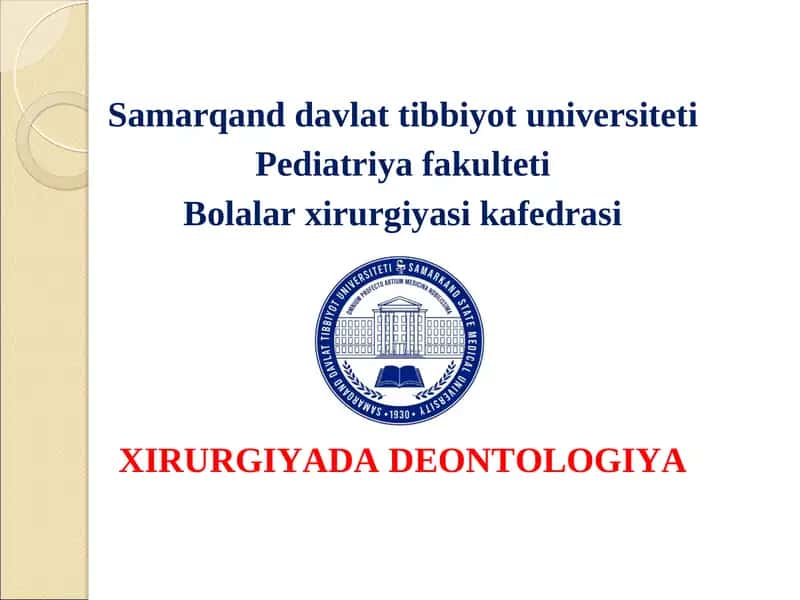 Tibbiy Deontologiya