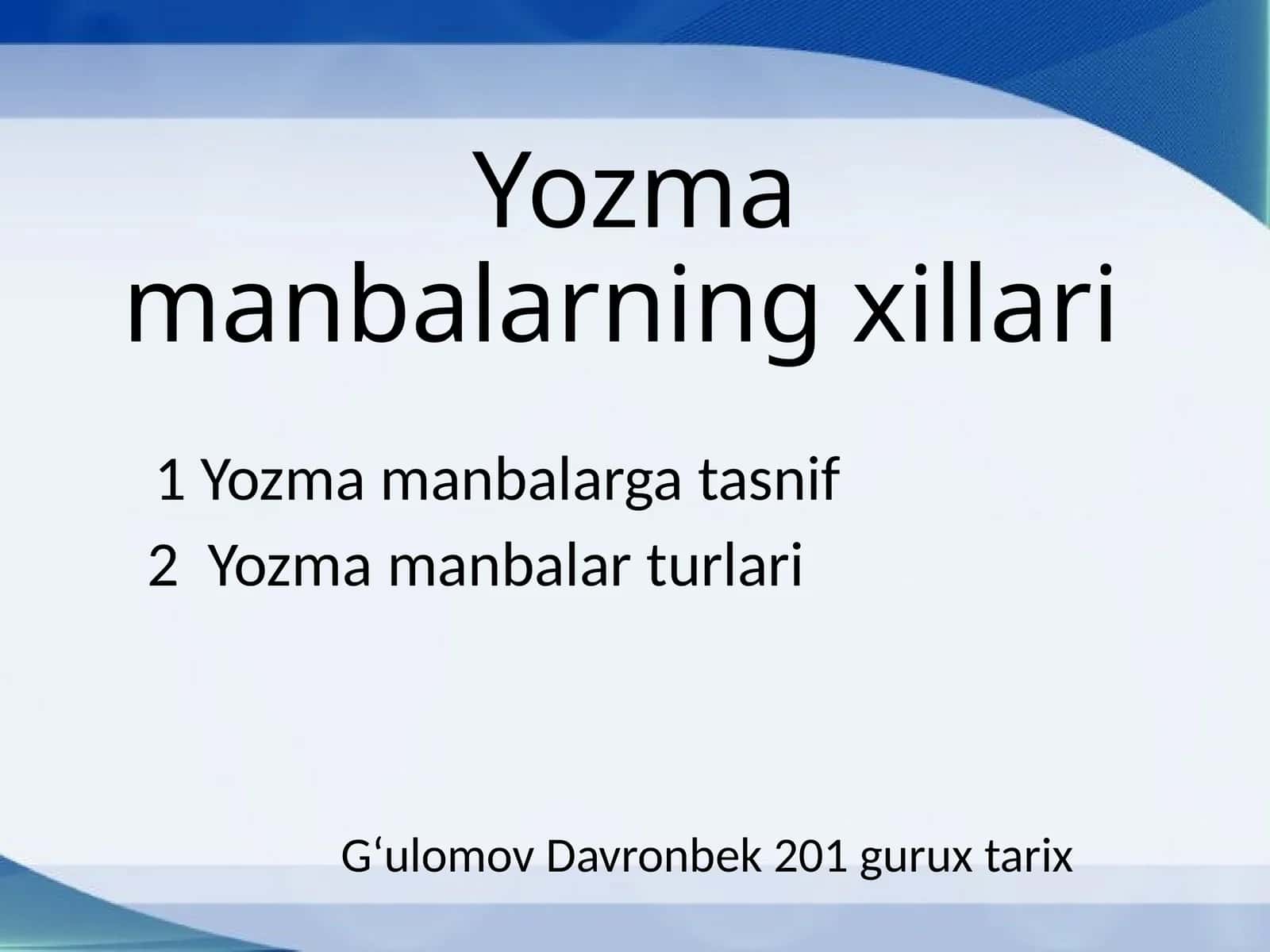 Yozmamanbalarningxillari
