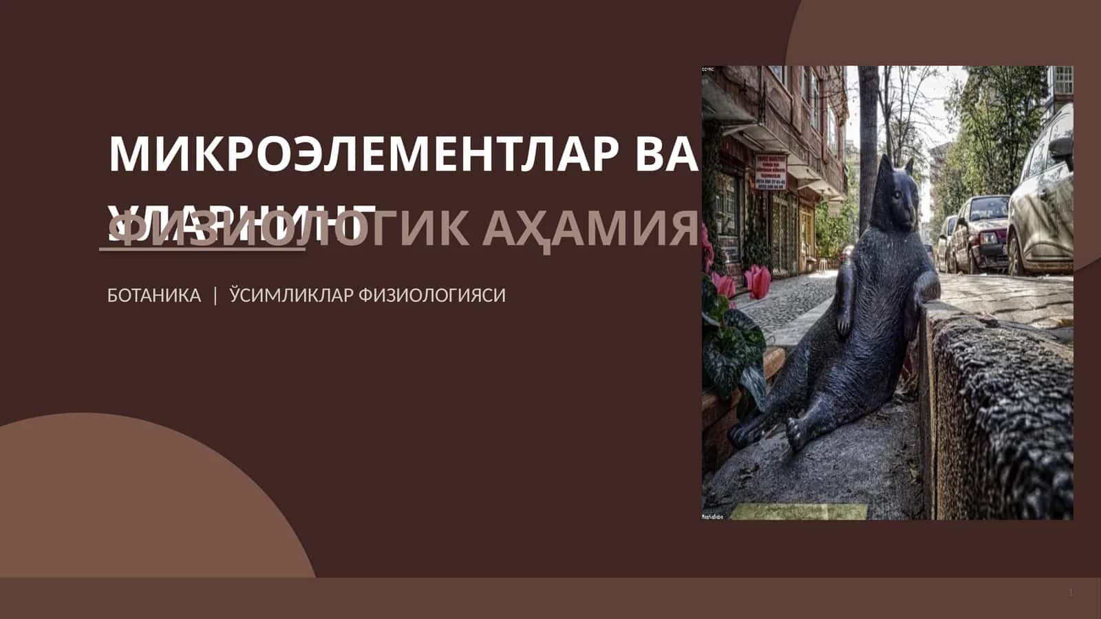 МИКРОЭЛЕМЕНТЛАР ВА УЛАРНИНГ ФИЗИОЛОГИК АҲАМИЯТИ