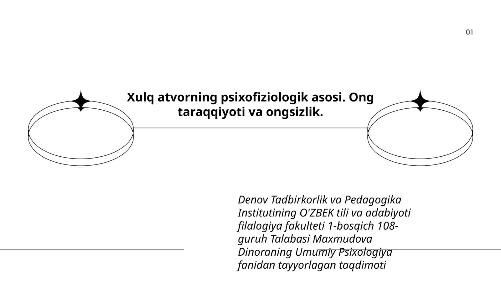 Umumiy Psixologiya fanidan tayyorlagan taqdimot