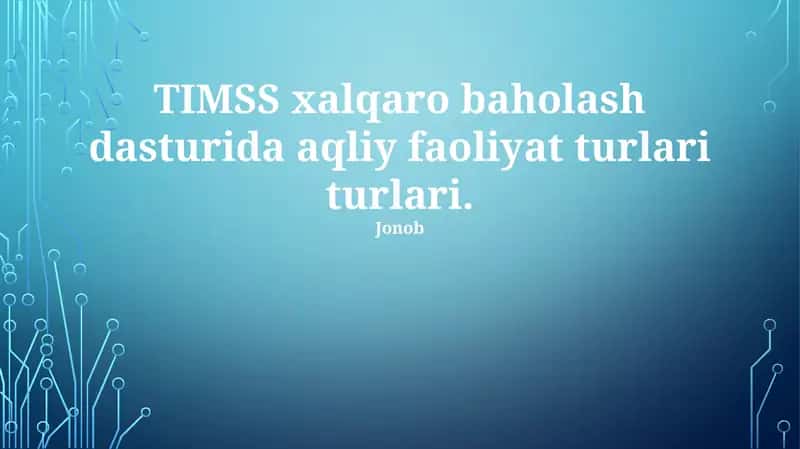 TIMSS xalqaro baholash dasturi