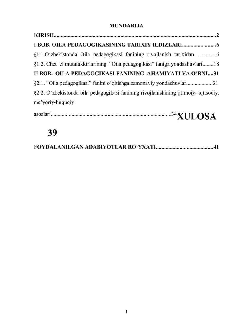 Chet el mutafakkirlarining “Oila pedagogikasi” faniga yondashuvlari.